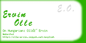 ervin olle business card